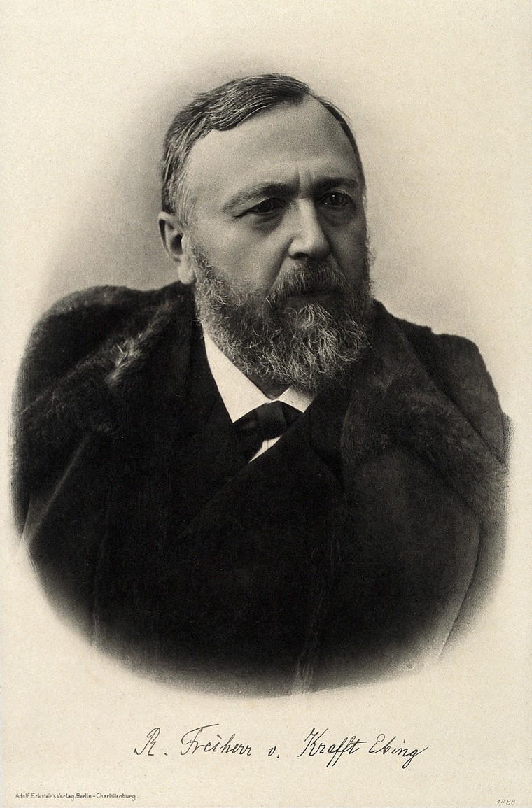 Photogravure portrait of Richard von Krafft-Ebing. Image courtesy of Wellcome Collection.