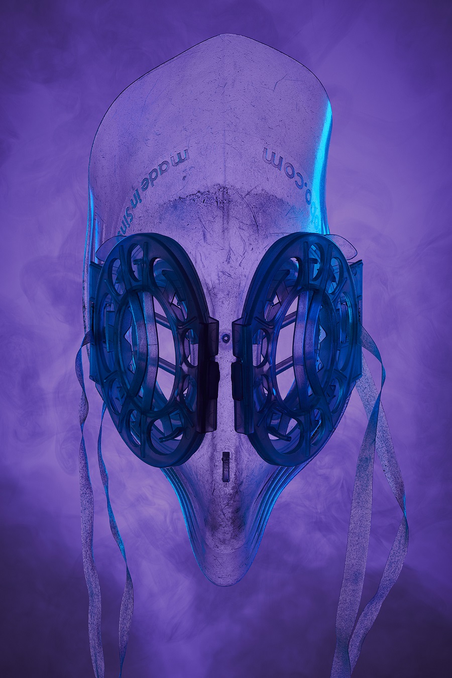 Mysterious purple see through mask.