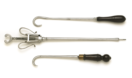 Three instruments for removing bullets