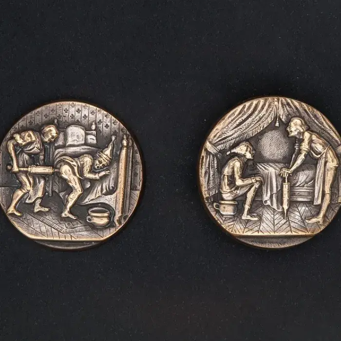 Brass political buttons